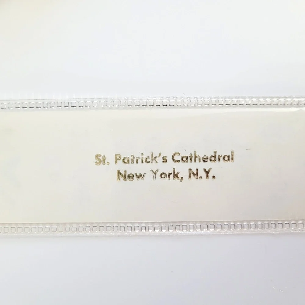 Vintage 70s God Bless Mother Bookmark St. Patrick's Cathedral New York Frano C32